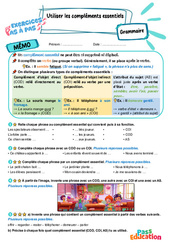 Utiliser les compléments essentiels (COD, COI, AS) – CM2 – Exercices Pas à Pas - Cycle 3 - PDF à imprimer