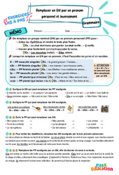 Remplacer un GN par un pronom personnel et inversement – CM2 – Exercices Pas à Pas - Cycle 3 - PDF à imprimer