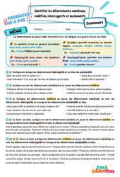 Cours et exercice : Identifier les déterminants numéraux, indéfinis, interrogatifs et exclamatifs – 6ème – Exercices Pas à Pas - Cycle 3 - PDF à imprimer