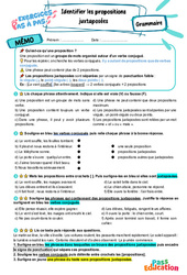 Identifier les propositions juxtaposées – 6ème – Exercices Pas à Pas - Cycle 3 - PDF à imprimer