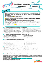 Identifier des propositions coordonnées – 6ème – Exercices Pas à Pas - Cycle 3 - PDF à imprimer