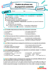Produire des phrases avec des propositions coordonnées – 6ème – Exercices Pas à Pas - Cycle 3 - PDF à imprimer