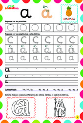 Exercice Fichier d'écriture des lettres en cursive - Grande section - CP - Entraînement à l’écriture - Cycle 1 - PDF à imprimer
