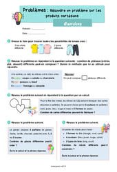 Exercice Résoudre un problème sur les produits cartésiens - CE2 - Exercices - Cycle 2 - PDF à imprimer