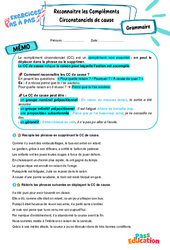 Reconnaître un complément circonstanciel (CC) de cause – 5ème – Exercices Pas à Pas - Cycle 4 - PDF à imprimer