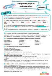 Conjuguer les verbes des trois groupes au conditionnel présent – 6ème – Exercices Pas à Pas - Cycle 3 - PDF à imprimer