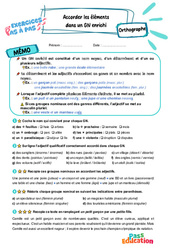 Accorder les éléments d’un GN enrichi – CM2 – Exercices Pas à Pas - Cycle 3 - PDF à imprimer