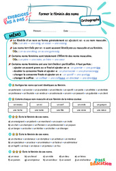 Former le féminin des noms – CM2 – Exercices Pas à Pas - Cycle 3 - PDF à imprimer