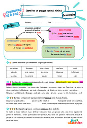 Leçon, exercice et évaluation :<br/> Identifier un groupe nominal minimal – CE2 – Exercices Pas à Pas - Cycle 2 - PDF à imprimer