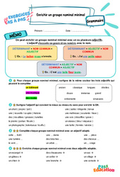 Leçon, exercice et évaluation :<br/> Enrichir un groupe nominal minimal – CE2 – Exercices Pas à Pas - Cycle 2 - PDF à imprimer