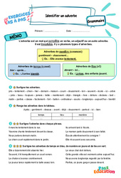 Leçon, exercice et évaluation :<br/> Identifier un adverbe – CE2 – Exercices Pas à Pas - Cycle 2 - PDF à imprimer