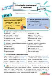 Leçon, exercice et évaluation :<br/> Utiliser les déterminants possessifs – CE2 – Exercices Pas à Pas - Cycle 2 - PDF à imprimer