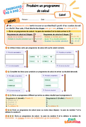 Produire un programme – CM2 – Exercices Pas à Pas - Cycle 3 - PDF à imprimer