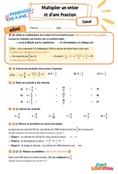Multiplier un entier et d’une fraction – CM2 – Exercices Pas à Pas - Cycle 3 - PDF à imprimer
