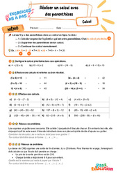 Réaliser un calcul avec des parenthèses – CM2 – Exercices Pas à Pas - Cycle 3 - PDF à imprimer