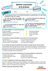 Identifier la ponctuation de fin de phrase – CM1 – Exercices Pas à Pas - Cycle 3 - PDF à imprimer