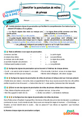 Identifier la ponctuation de milieu de phrase – CM1 – Exercices Pas à Pas - Cycle 3 - PDF à imprimer