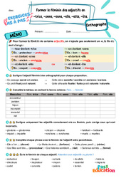 Former le féminin des adjectifs se terminant par -trice – CM1 – Exercices Pas à Pas - Cycle 3 - PDF à imprimer