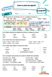 Former le pluriel des adjectifs – CM1 – Exercices Pas à Pas - Cycle 3 - PDF à imprimer