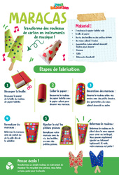 Maracas - CE1 - CE2 - Ateliers Créatifs - Do It Yourself - Upcycling - Cycle 2 - PDF à imprimer