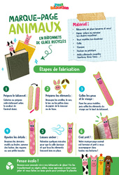 Marque-Page animaux - CE1 - CE2 - Ateliers Créatifs - Do It Yourself - Upcycling - Cycle 2 - PDF à imprimer