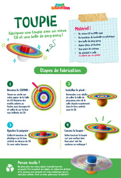 Toupie - CE1 - CE2 - Ateliers Créatifs - Do It Yourself - Upcycling - Cycle 2 - PDF à imprimer