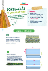 Porte-clés en chutes de tissu - CM1 - CM2 - 6ème - Ateliers Créatifs - Do It Yourself - Upcycling - Cycle 3 - PDF à imprimer