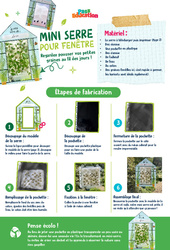 Mini serre pour fenêtre - CM1 - CM2 - 6ème - Ateliers Créatifs - Do It Yourself - Upcycling - Cycle 3 - PDF à imprimer