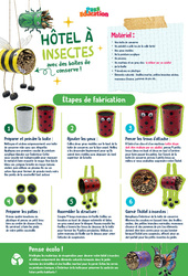 Hôtel à insectes - CM1 - CM2 - 6ème - Ateliers Créatifs - Do It Yourself - Upcycling - Cycle 3 - PDF à imprimer