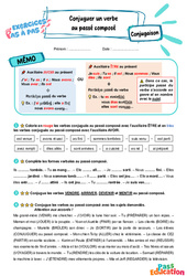 Conjuguer un verbe au passé composé – CE2 – Exercices Pas à Pas - Cycle 2 - PDF à imprimer