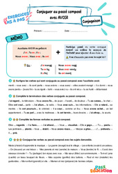Conjuguer au passé composé avec l’auxiliaire avoir – CE2 – Exercices Pas à Pas - PDF à imprimer