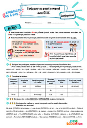 Conjuguer au passé composé avec l’auxiliaire être – CE2 – Exercices Pas à Pas - PDF à imprimer