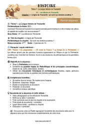 L’origine de l’humanité : qui sont nos lointains ancêtres&nbsp;? (Chapitre 1) - 6ème - Histoire - Séquence complète - PDF à imprimer
