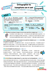 Orthographier les homophones son et sont – CE2 – Exercices Pas à Pas - Cycle 2 - PDF à imprimer