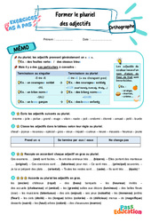 Former le pluriel des adjectifs – CE2 – Exercices Pas à Pas - Cycle 2 - PDF à imprimer