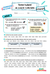 Former le pluriel en -s ou en -x des noms – CE2 – Exercices Pas à Pas - Cycle 2 - PDF à imprimer