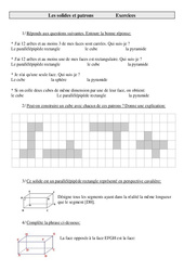 Solides et patrons – Cm2 – Exercices – Géométrie – Cycle 3 - PDF à imprimer