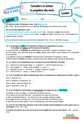 Connaître et utiliser la polysémie des mots – 6ème – Exercices Pas à Pas - Cycle 3 - PDF à imprimer
