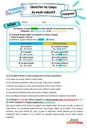 Identifier les temps du mode indicatif – 5ème – Exercices Pas à Pas - Cycle 4 - PDF à imprimer