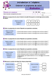 Exécuter un programme de calcul (Introduction à l’algèbre) - CM1 - Evaluation - Cycle 3 - PDF à imprimer