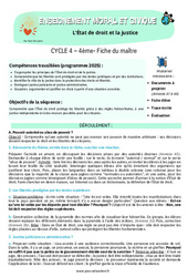 L’État de droit et la justice - 4ème - Séquence complète EMC - PDF à imprimer