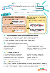 Orthographier les noms en -é, -té, -tié – CE2 – Exercices Pas à Pas - Cycle 2 - PDF à imprimer