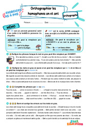 Orthographier les homophones on et ont – CE2 – Exercices Pas à Pas - Cycle 2 - PDF à imprimer