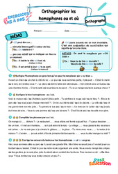 Orthographier les homophones ou et où – CE2 – Exercices Pas à Pas - Cycle 2 - PDF à imprimer