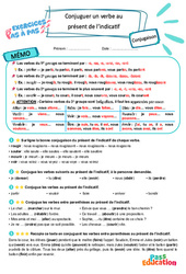 Conjuguer un verbe au présent de l’indicatif – CM2 – Exercices Pas à Pas - Cycle 3 - PDF à imprimer