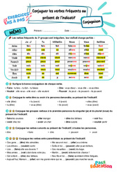 Conjuguer les verbes fréquents au présent de l’indicatif – CM2 – Exercices Pas à Pas - Cycle 3 - PDF à imprimer