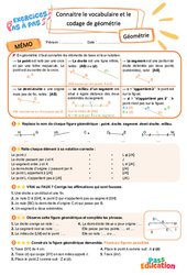 Connaitre le vocabulaire et le codage de géométrie – CM2 – Exercices Pas à Pas - Cycle 3 - PDF à imprimer