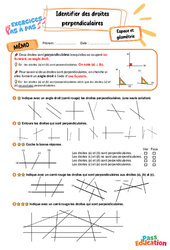 Identifier des droites perpendiculaires – CM2 – Exercices Pas à Pas - Cycle 3 - PDF à imprimer