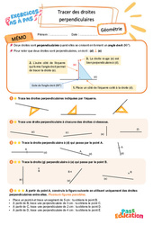 Tracer des droites perpendiculaires – CM2 – Exercices Pas à Pas - Cycle 3 - PDF à imprimer