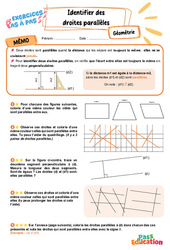 Identifier des droites parallèles – CM2 – Exercices Pas à Pas - Cycle 3 - PDF à imprimer